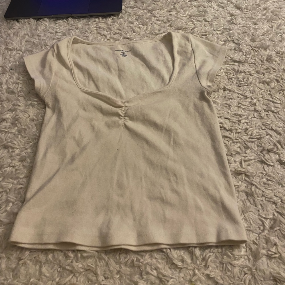 Brandy Melville scrunch top white
